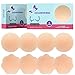 CHARMKING Nipple Covers 4 Pairs for Women, Reusable Adhesive Nipple Coverings, Invisible Pasties Silicone Cover Beige