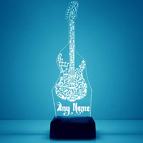 Guitar Notes Personalized LED Light, Remote Control, 16 Color Changes