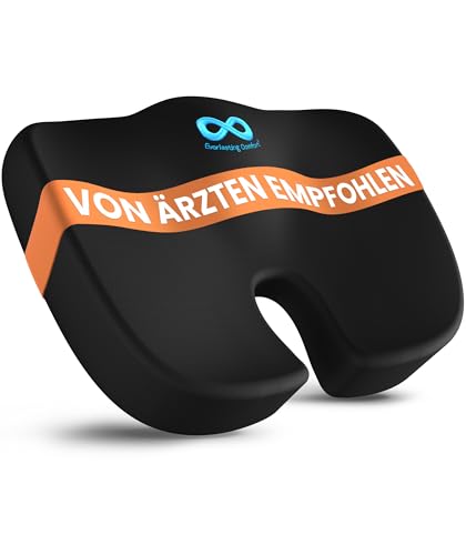 Everlasting Comfort Sitzkissen aus Memory-Schaum für dauerhaften Komfort – Ergonomisches Sitzkissen zur Unterstützung des Steißbeins – Stuhlkissen für eine Gute Körperhaltung