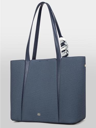 Image of ITTI Capri Tote for Women | Lightweight Three-Compartment Tote Bag with Elegant Scarf Design | Large Capacity Work & Daily Use Bag