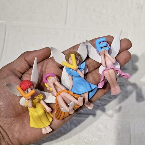 Image of Miniature Love Fairy with Flowers Set of 8 | Resin Fairy Garden Figurines for Miniature Garden Decor Dollhouse Accessories Home Decoration & Gifting