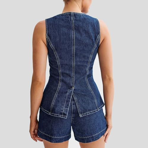 Cowgirl Cami Regata 2 Peças Combinando Shorts para Mulheres Verão Outono Jeans Camisetas Shorts Conj