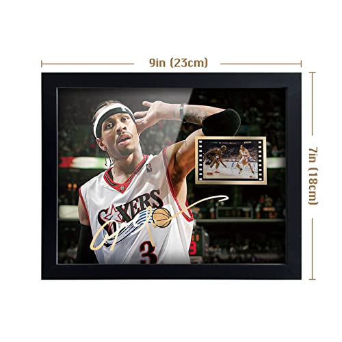 ORIMAMI Signed Basketball Player Allen Ezail Iverson Poster Framed Photo Gift 8x6 Inches with 1x35mm Film Mini Cell Display,Gifts for Allen Ezail Iverson Fans - Image 6