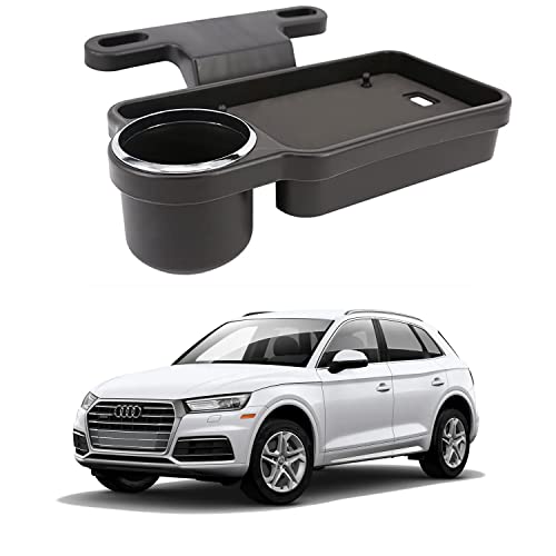 Image of Oshotto (FT-04) Foldable Car Auto Headrest Rear Back Seat Table Drink Food Cup Tray Holder Compatible with Audi Q5 - Black