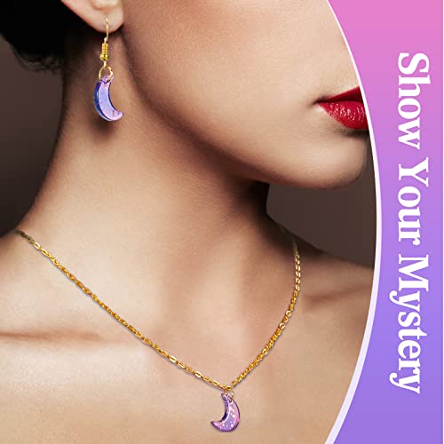 200 Pcs Crystal Charms Moon Pendants Crescent Shape Glass Tiny Hanging Pendants With Gold Foil Small Moon Pendant With Storage Box For Jewelry Making Diy Craft Beads Necklace Earrings, 16 X 11.5 Mm #TOP3