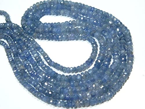 Saphir bleu naturel AA micro cut rondelles 229 carats 3 brins 51 pouces