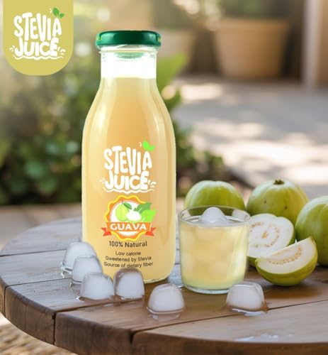 عصير جوافة طبيعي خالي من السكر ومحلى بالستيفيا من ستيفيا جوس (24 زجاجة - 300 مل)
