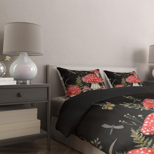 Linge de lit champignon 200x200 doux et facile à enfiler avec son zip - 7