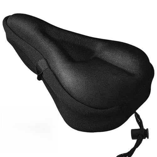 Lepat Bike Seat Cushion Cover Gel Padded Bike Seat Saddle Cover for Men Women Extra Soft Memory Foam Cushion Cover Suitable for All Bike(Black)