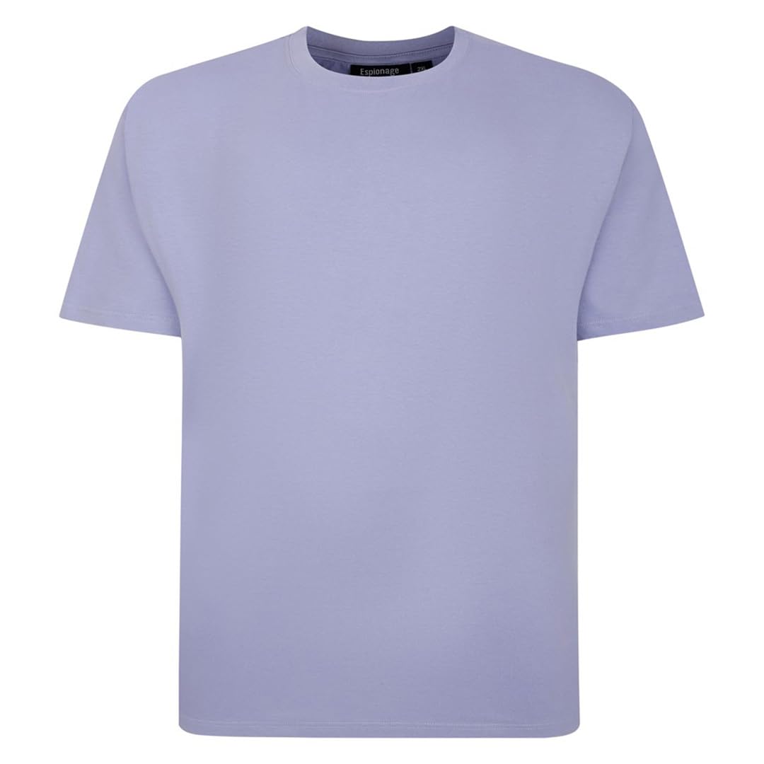 Espionage Premium Combed Cotton Crew Neck Tee Shirt in Lilac in 7XL