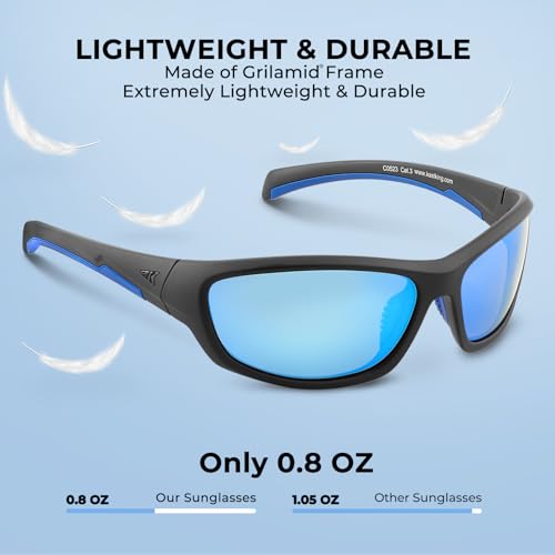 Image of KastKing Hiwassee Polarized Sport Sunglasses for Men and Women, Wrap Sunglasses for Fishing Cycling and Running,UV Protection