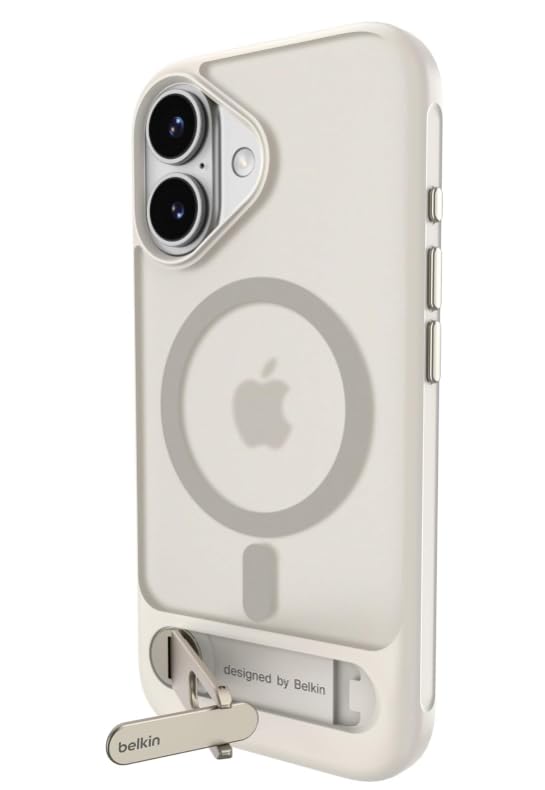 Image of Belkin for iPhone 17 Case with Kickstand | MagSafe Compatible | Touch Sensitive Camera Control - Military Grade, Anti-Slip, Magnetic, Shockproof, Protective | Sand