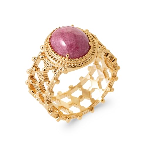 Bague baroque rhodonite en or : offrez un cadeau d'exception signé par une marque française