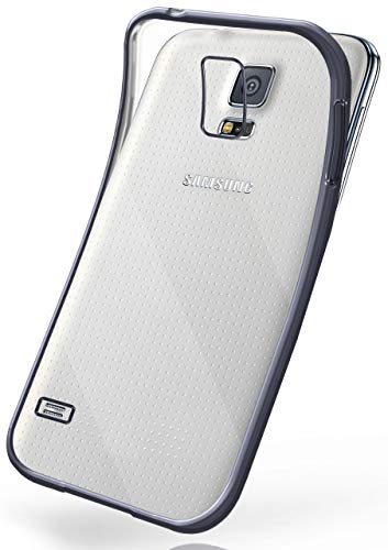 MoEx Funda de Silicona Transparente de Estilo Cromado Compatible con Samsung Galaxy S5 S5 Neo Anthracite MoEx Funda de Silicona Transparente de Estilo Cromado Compatible con Samsung Galaxy S5 S5 Neo Anthracite