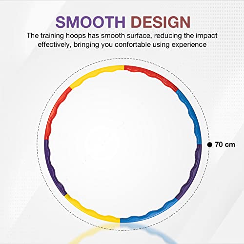 Image of Baybee Adjustable Detachable Hula Hoop for Kids & Adults with 8 Interlocking Pieces | Fitness Ring for Exercise, Dance & Fun Play | Indoor Outdoor Hoops Toy for Boys, Girls & Women (Multicolour)