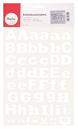 RAYHER - 38920000 - adhesiva y letras pequeñas, 3 cm, DIN A4, autoadhesivas, SB-BTL 3Blatt , color blanco