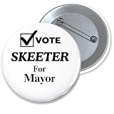 Campaign Election Buttons – Mayor, Senate, Congress, School Board – Personalized Vote Button (Black, 2 Inch)