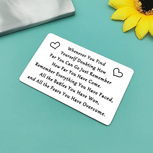 Inspirational Wallet Insert Card Gifts Encourage Gift for Cancer Survivor Sobriety Metal Wallet Card Gifts for Men Surgery Recovery Gifts for Friends Mothers Day Fathers Day Recovery Gift for Women4