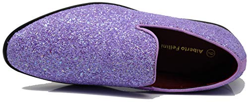 Image of SPK04 Men's Vintage Glitter Dress Loafers Slip On Shoes Classic Tuxedo Dress Shoes