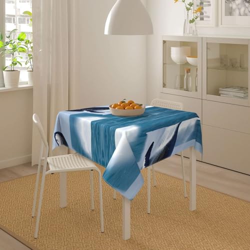 Nappe carrée protège table contre taches rayures DLXW 137 cm polyester