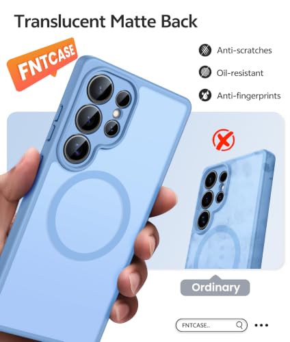 Image of FNTCASE for Samsung Galaxy S24 Ultra Case: [Fit for Magsafe] [Full Camera Protection] Translucent Matte Cases with [Screen Protector] Military Grade Shockproof Protective Phone Cover