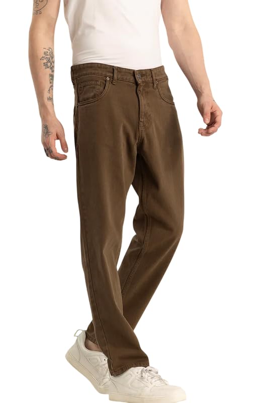 Image of Men Mom Fit High Waist Denim Jeans | Relaxed Fit Straight Leg Casual Denim Pants | Stylish Street Style & Office Wear