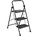 Step Ladder 3 Step Folding Step Stool Step Ladder with Wide Anti-Slip Pedal Step Stool Foldable for Adults Lightweight, Portable Steel Use for Home and Office