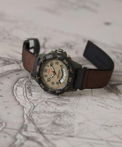 Timex Expedition White Dial Brown Strap Watch - Image 3
