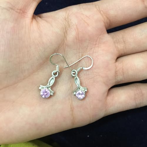 Quartz rose boucles d'oreilles argent pour un style minimaliste