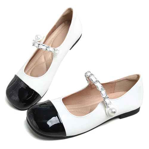 Dear Time Women's Round Toe Ballets with Strap Flats Fashion Mary Jane Shoes Office Flats4