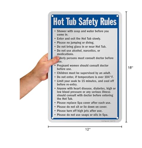 Cartel de reglas de seguridad para jacuzzi 18x12 pulgadas miniatura 6