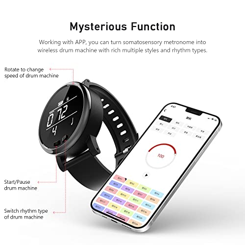 Homesen Metrônomo Vibratório Inteligente Multifuncional Metrônomo Digital Somatossensorial Metrônomo