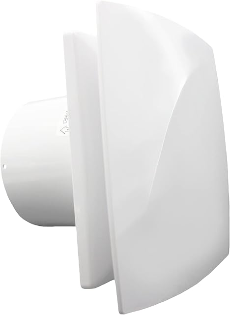 VENTS LUNA 4 inch Modern Designer Exhaust Air Timed Ventilator 100 mm Elegant Powerful Bathroom Extractor Fan with Timer Silent Wall Ceiling Mounted Ventilation for Humid Wet Rooms