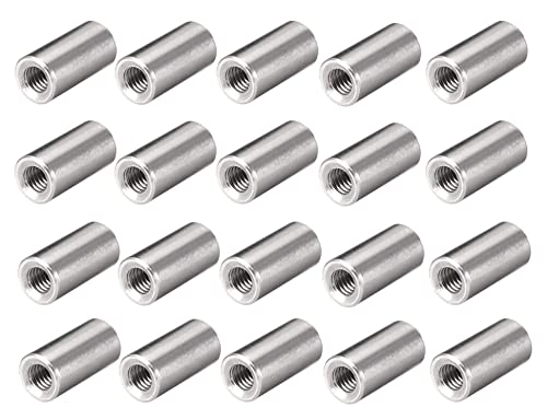TERF® M4 (4mm) X 20mm Long Round Coupling Nut Female Threaded Bar Rod Studding Connector Round Deep Nut For Home Office Workshop Industrial Constructor and Multi Purpose Use - Pack of 20