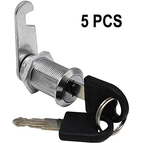 5Pcs Tool Box Lock 1-1/8 inch (30mm) Cabinet Cam Locks Drawer Door Mailbox