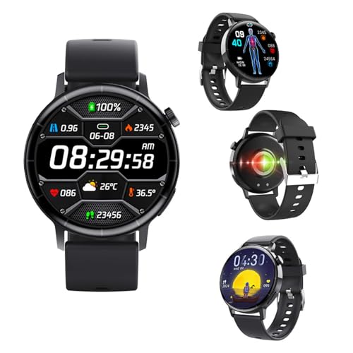 Genérico 2025 Relojes Inteligentes - 𝐫𝐞𝐥𝐨𝐣 𝐝𝐢𝐚𝐛𝐞𝐭𝐞𝐬 1.43' Smartwatch Pequeño Conectividad Bluetooth Monitor De SpO2 Vida Diaria F67S0518,Black