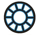 Stark Arc Reactor Wearable Costume Accessory I-Man Arc Reactor Prop Patch Led Light (Style 2) Multicoloured