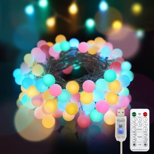 suddus 33FT 100LED Classroom Lights USB Globe String Lights Pastel Color