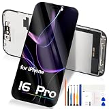 Reparo TFT Schermo LCD per iPhone 16 PRO LCD Display per iPhone 16 PRO Schermo di Ricambio Touch Screen 16Pro Digitizer A3293 A3083 A3292 A3294 Assembly con Kit di Riparazione (Nero, 6,3 Pollici)