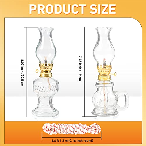 4Pcs Chamber Oil Lamp Glass Kerosene Oil Lamps,Vintage Oil Lamps For Indoor,Home Lighting Hurricane Lamp Clear Kerosene Lamp Lantern,Oil Lantern For Tabletop Decor #TOP4