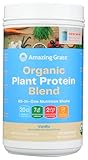 Amazing Grass Organic Plant Protein Blend: Vegan Protein Powder, New Protein Superfood Formula, All-In-One Nutrition Shake with Beet Root, Pure Vanilla, 20 Servings