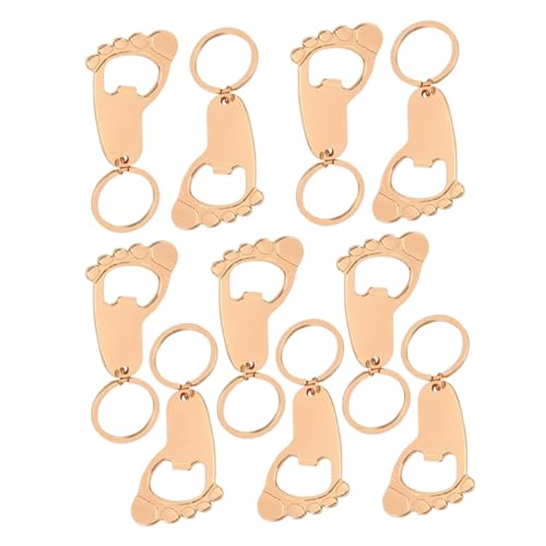 Abaodam 10個 ベビーシャワー用キーチェーン 栓抜き機能付き 足跡デザイン パーティーお土産 感謝 プレゼント用