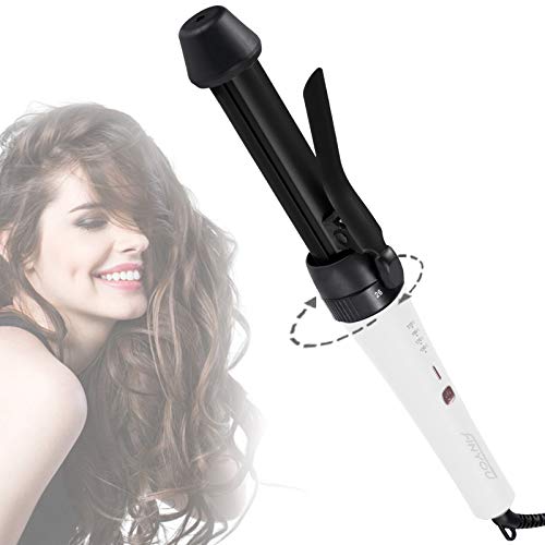 Hair Curler,FINYOU 3 in 1 Curling Wand, Ceramic Tourmaline Hair Curling Iron, Heat Up Quickly Adjustable Temperature Crimper, Professional Hair Waver Hair Curler for All Hairstyles（White & Black）