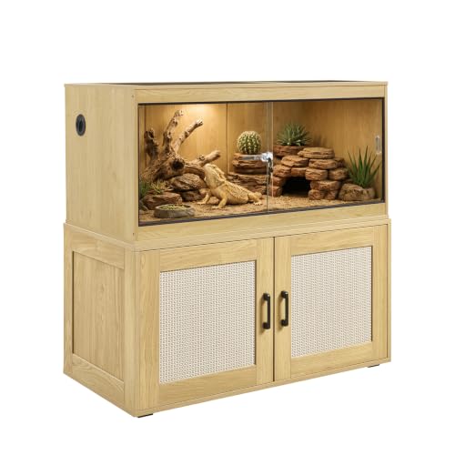 Image of Reptile Tank Stand for Unipaws 50 Gallon Reptile Tank, Storage Cabinet