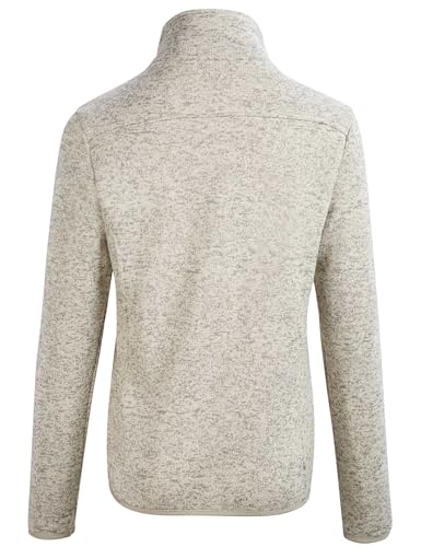 Image of Dolcevida Women's Long Sleeve Sweater Fleece Zip Up Speckled Jacket with Pockets