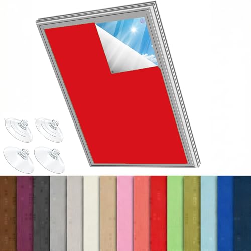 Munanmaoyi Blackout Skylight Blind for Roof Windows – UV Protection with Suction Cups, No Drilling Required, Easy Installation Inch 44.1" W x 36.6" H