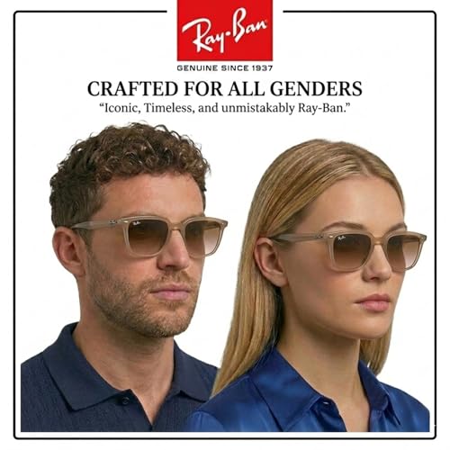 Image of Ray-Ban RB4362 Square Shaped Sunglasses for Men & Women with Official RAYBAN Eyewear Kit