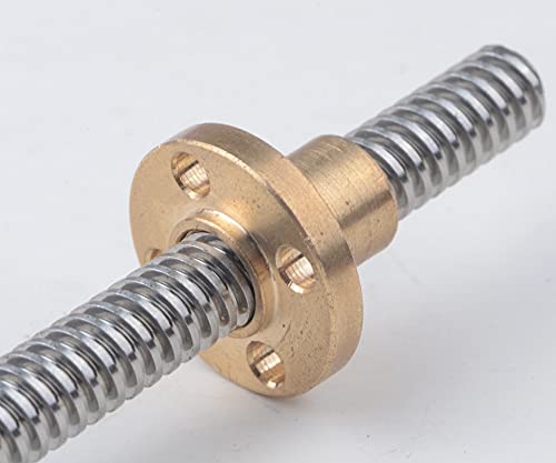 Lysee 3D Printer Parts & Accessories - 3D Printer Parts T4 Lead Screw Length 100 150 200 250 300 350 mm Lead 1mm SS trapezoidal Screw with Brass Nylon nut - (Size: 300mm with Brass nut)
