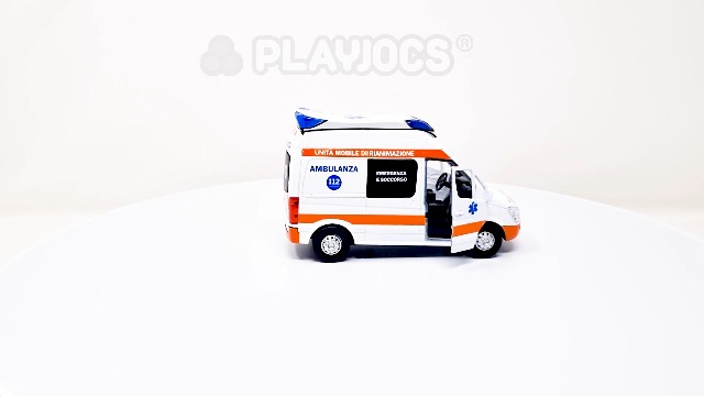 PLAYJOCS GT-8177 – Ambulance Italienne Miniature En Métal – Voiture Jouet Avec Portes Avant Ouvrantes – Collection Ou Jeu – 16 X 7 X 6 Cm