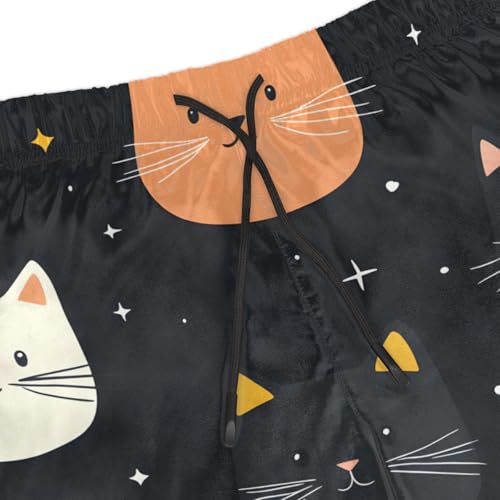 Men's Swim Trunks Size S Cartoon Cat with Mesh Lining Soft Breathable Quick Dry Beach Shorts4